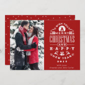  RETRO Kerstgroeten Verticale foto Feestdagenkaart (Voorkant / Achterkant)