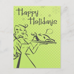 Retro Kerstkaart - Lime Feestdagenkaart