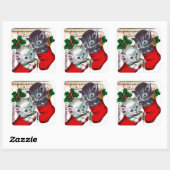  retro kerstkatten Holiday sticker (Vel)