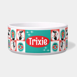 Retro Kerstkatten Voerbak Aanpasbaar Voerbakje