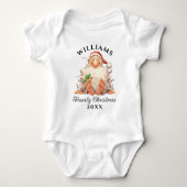 Retro kerstkerst met naam en jaar romper (Voorkant)