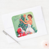  retro kerstkerstkerstman sticker (Envelop)