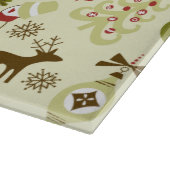 Retro kerstketch naadloos patroon snijplank (Hoek)