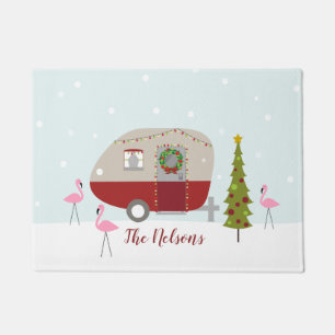 Retro  kerstklep voor kampeerwagens deurmat