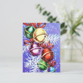 Retro Kerstklokken Vakantie briefkaart (Staand voorkant)