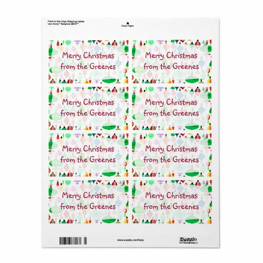 Retro kerstlabels etiket (Full Sheet)