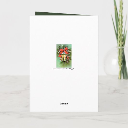 retro kerstlamp aanpasbare kaart (Achterkant)