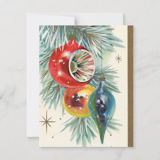 Retro kerstlamp voeg berichtkaart toe feestdagenkaart (Voorkant)