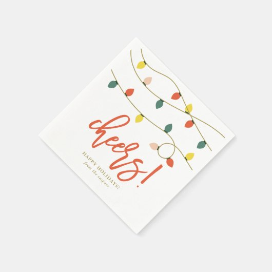 Retro kerstlampvakantie servetten (Hoek)