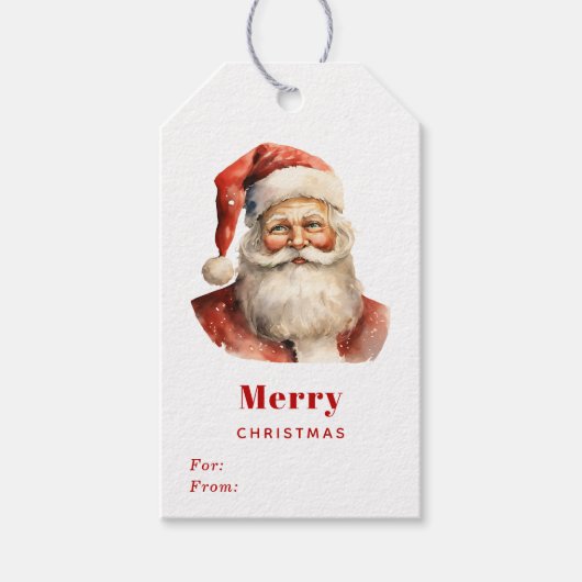 Retro Kerstman Cadeaulabel (Voorkant)