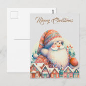 Retro Kerstman Dorp Briefkaart (Voorkant / Achterkant)