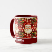 retro kerstman en bogen mok (Voorkant links)