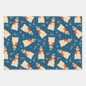 Retro kerstman en snoepriet Inpakpapier Vel (Voorkant)