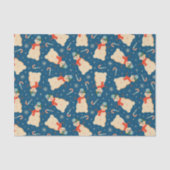  Retro kerstman en snoepriet Tissuepapier (Voorkant)