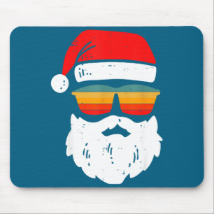 Retro Kerstman Gezicht Met Vintage Zonnebril Kerst Muismat