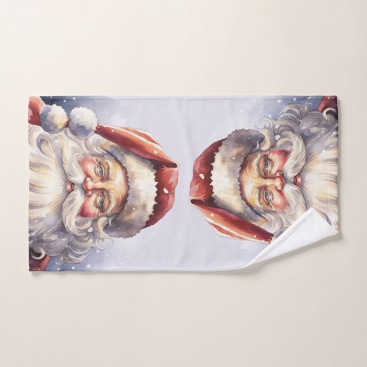 Retro Kerstman in een rood Pet Bad Handdoek (Handdoek)