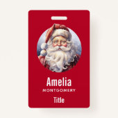 Retro Kerstman in een rood Pet Badge (Achterkant)