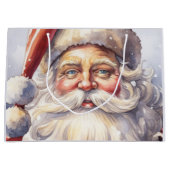 Retro Kerstman in een rood Pet Groot Cadeauzakje (Voorkant)