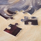 Retro Kerstman in een rood Pet Legpuzzel (Zijkant)