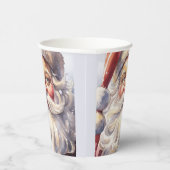 Retro Kerstman in een rood Pet Papieren Bekers (Rechts)