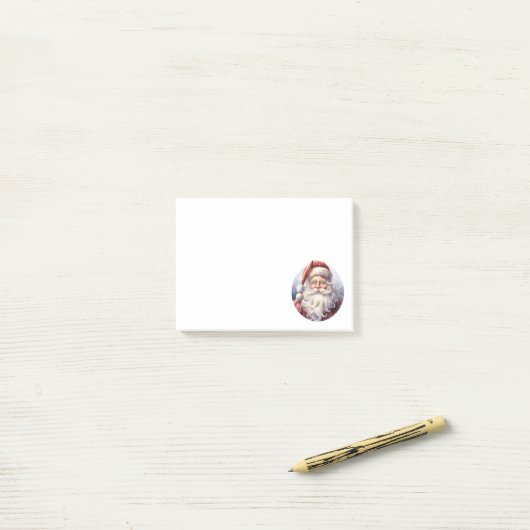 Retro Kerstman in een rood Pet Post-it® Notes (Op bureau)