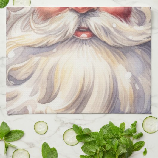 Retro Kerstman in een rood Pet Theedoek (Gevouwen)