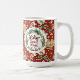 Retro Kerstman Kerst Bakken Koekjes Rood met Oma  Koffiemok