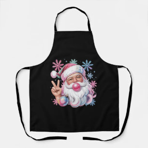 Retro Kerstman Kerst Roze Zonnebril Bubble Gum Schort