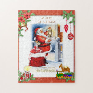 Retro Kerstman Kerstmis voor Kinderen  Legpuzzel