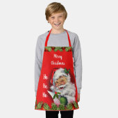 Retro Kerstman Kinderen Kerstmis Rood Schort (Gedragen)