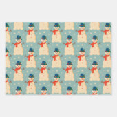  Retro kerstman lichtblauw Inpakpapier Vel (Voorkant 3)