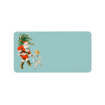 Retro Kerstman & Meisje Kerst