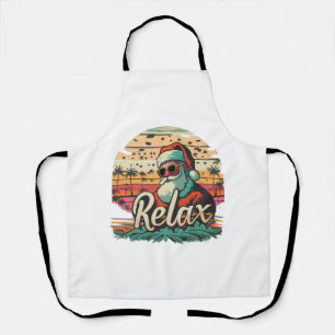 Retro Kerstman met een titel Relax Schort