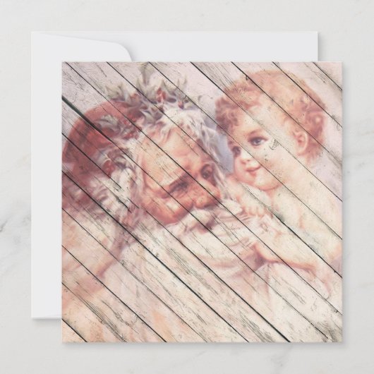 Retro | kerstman met kind feestdagenkaart (Voorkant)