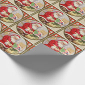 Retro  kerstman met zijn verf in Kerstmis Cadeaupapier (Hoek)