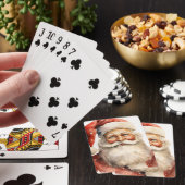 Retro Kerstman Pokerkaarten (Insitu)