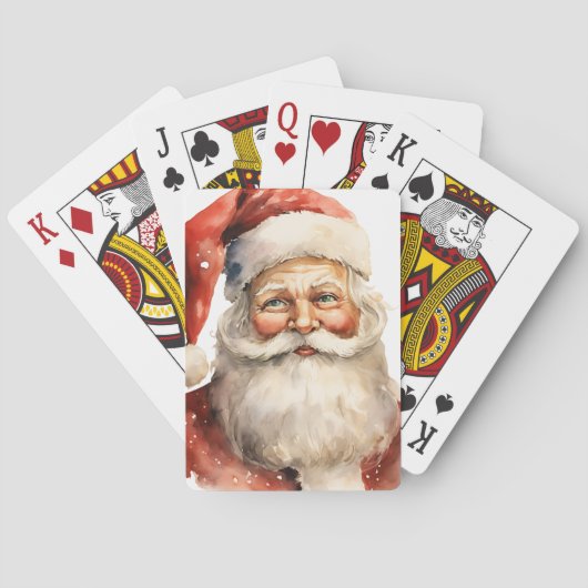 Retro Kerstman Pokerkaarten (Achterkant)