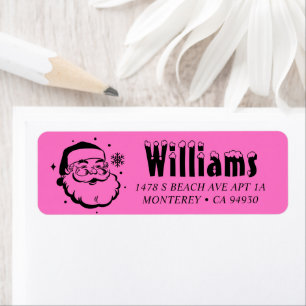 Retro Kerstman Sneeuw Terugkeer Adres Etiket