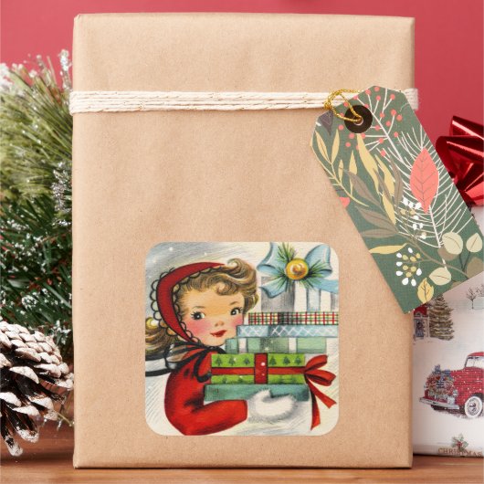  retro-kerstman sticker (Feestdagen)