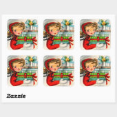  retro-kerstman sticker (Vel)