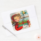  retro-kerstman sticker (Envelop)