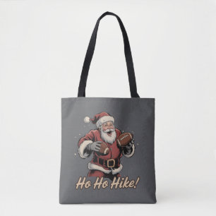 Retro Kerstman Voetbalspeler Ho Ho Wandel Kerstmis Draagtas
