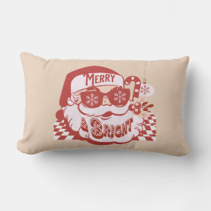 Retro Kerstman Vrolijk en Stralend Groovy Kussen