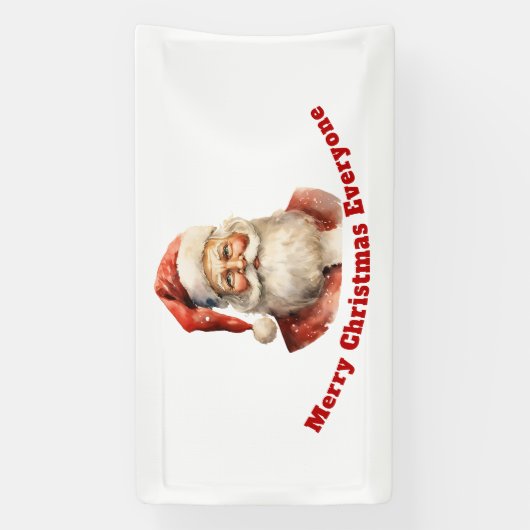 Retro Kerstman Vrolijk Kerstfeest Spandoek (Verticaal)
