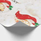 Retro Kerstman, zoete Kerstmis   Cadeaupapier (Hoek)