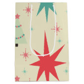 Retro Kerstmis 1950 Medium Cadeauzakje (Achterkant)