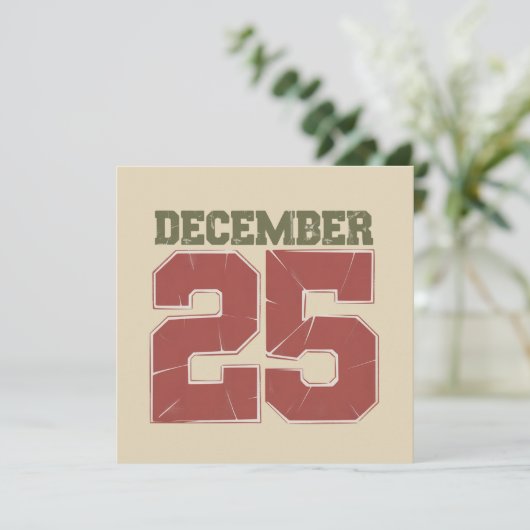 Retro Kerstmis 25 december Feestdag Winter  Feestdagenkaart (Staand voorkant)