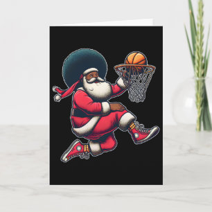 Retro Kerstmis Afro-Amerikaanse Kerstman Sketl Kaart