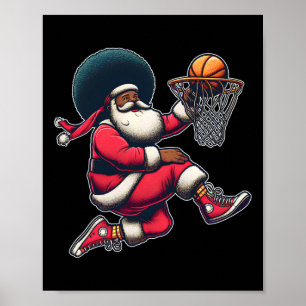 Retro Kerstmis Afro-Amerikaanse Kerstman Sketl Poster