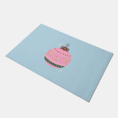 Retro Kerstmis Bauble Pink Blue Preppy Holiday Deurmat (Schuin)
